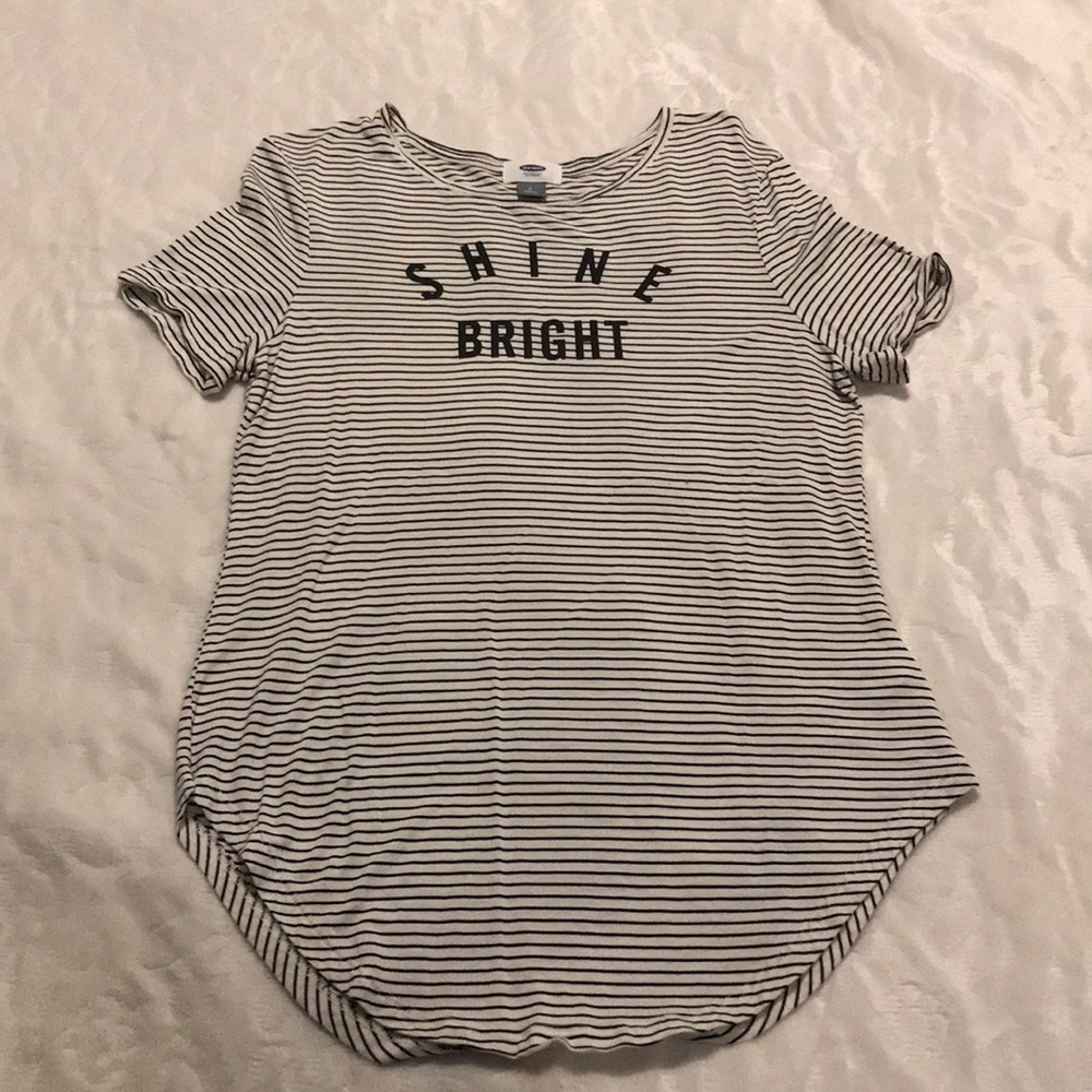 Black/White Short Sleeve Tee - Shine Bright